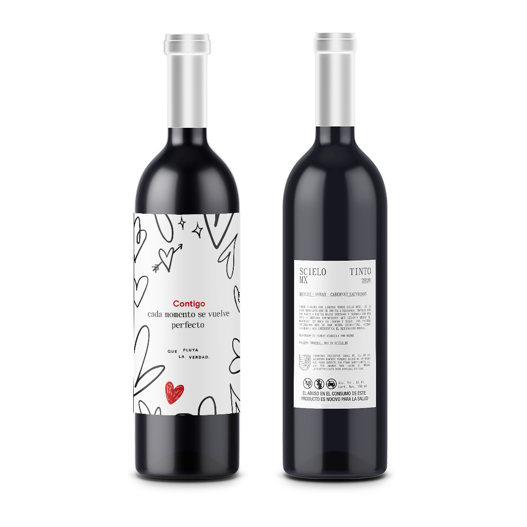 Contigo - San Valentín - Scielo Etiqueta Personalizada