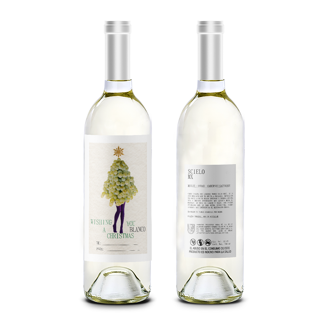 Wishing you a wine christmas - Navidad - Scielo Etiqueta Personalizada