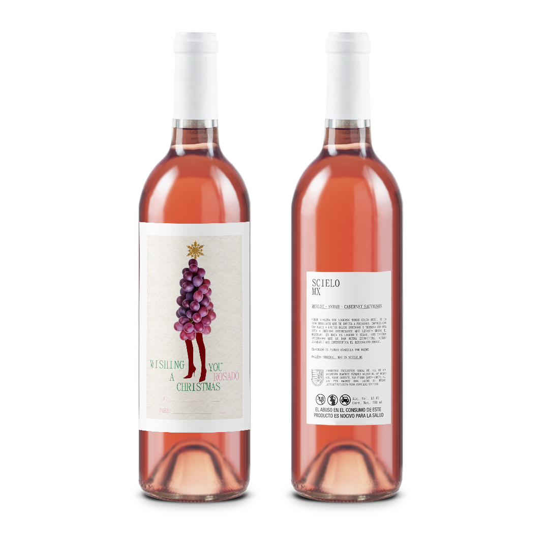 Wishing you a wine christmas - Navidad - Scielo Etiqueta Personalizada