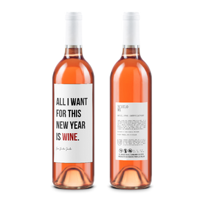 All I want for this New Year es wine - Navidad - Scielo Etiqueta Personalizada