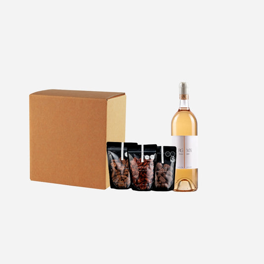 Caja de 1 Vino + 3 Productos Gourmet